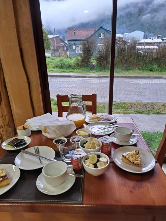 Uma vista geral da montanha ou uma vista da montanha a partir do bed and breakfast