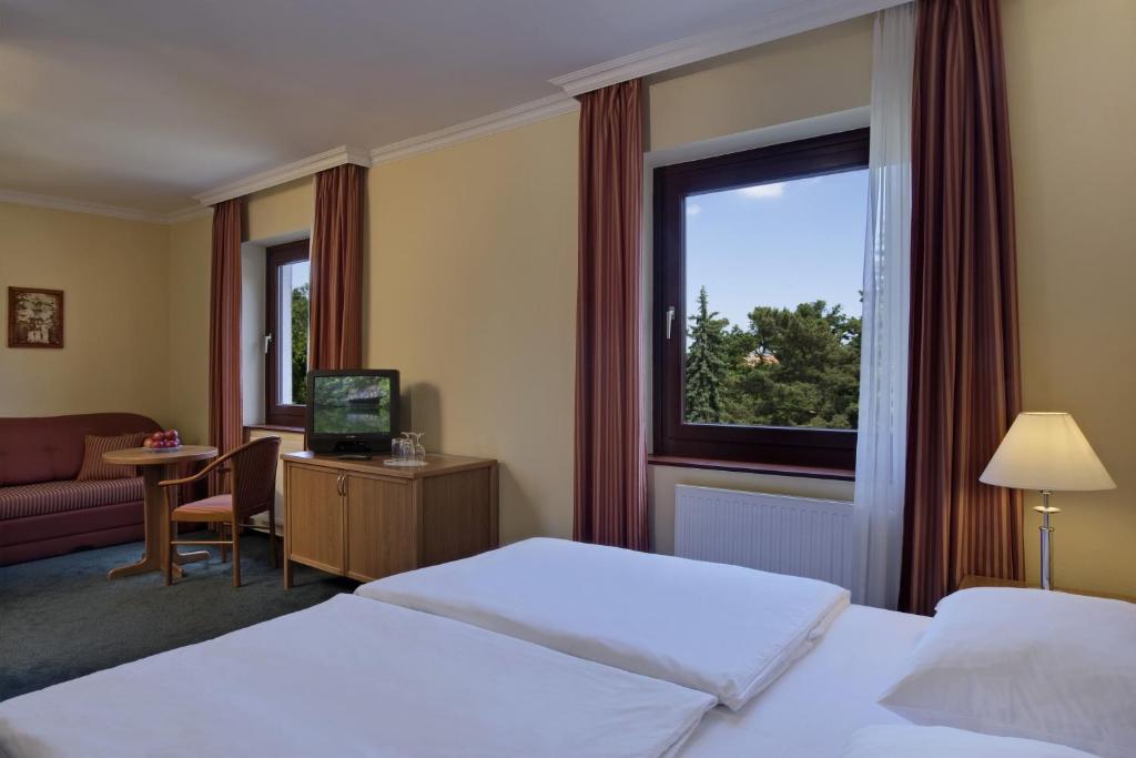 TV a/nebo společenská místnost v ubytování Hotel Lövér Sopron