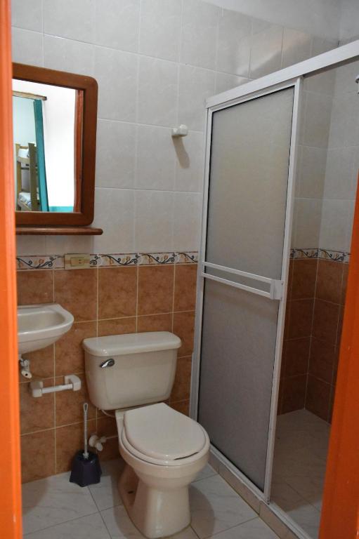 Koupelna v ubytování Origen Hostel Jardín