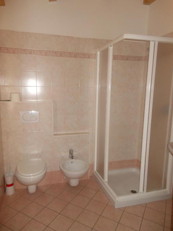 Koupelna v ubytování Hotel Montebaldina