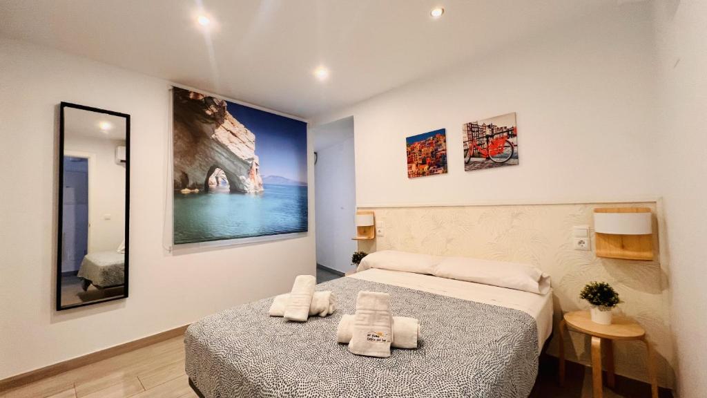 Postel nebo postele na pokoji v ubytování Apartamento Edificio Sur