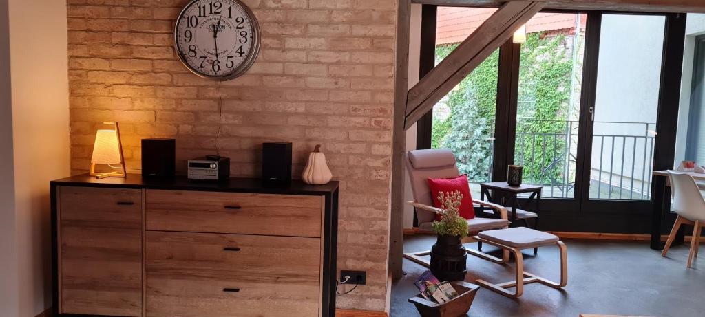 Příslušenství pro přípravu čaje a kávy v ubytování Ferienappartements im Speicherwerk