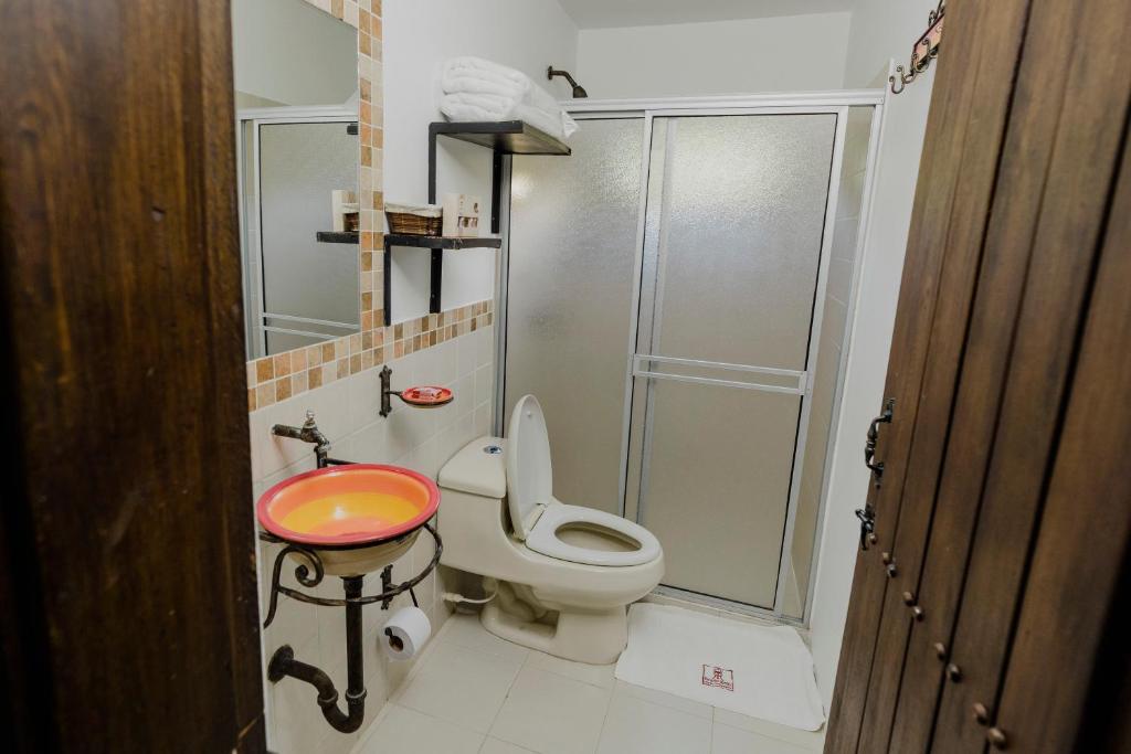 Koupelna v ubytování Hotel Rancho Regis