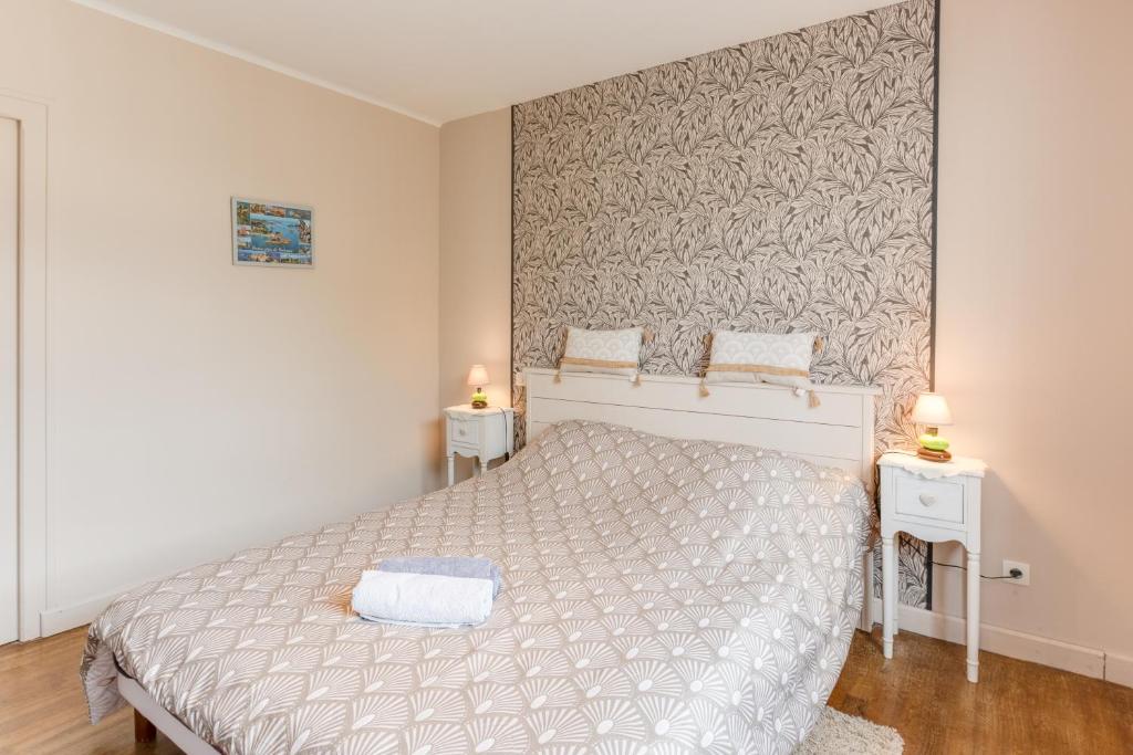 Postel nebo postele na pokoji v ubytování Gîte des Gardiens de Phare