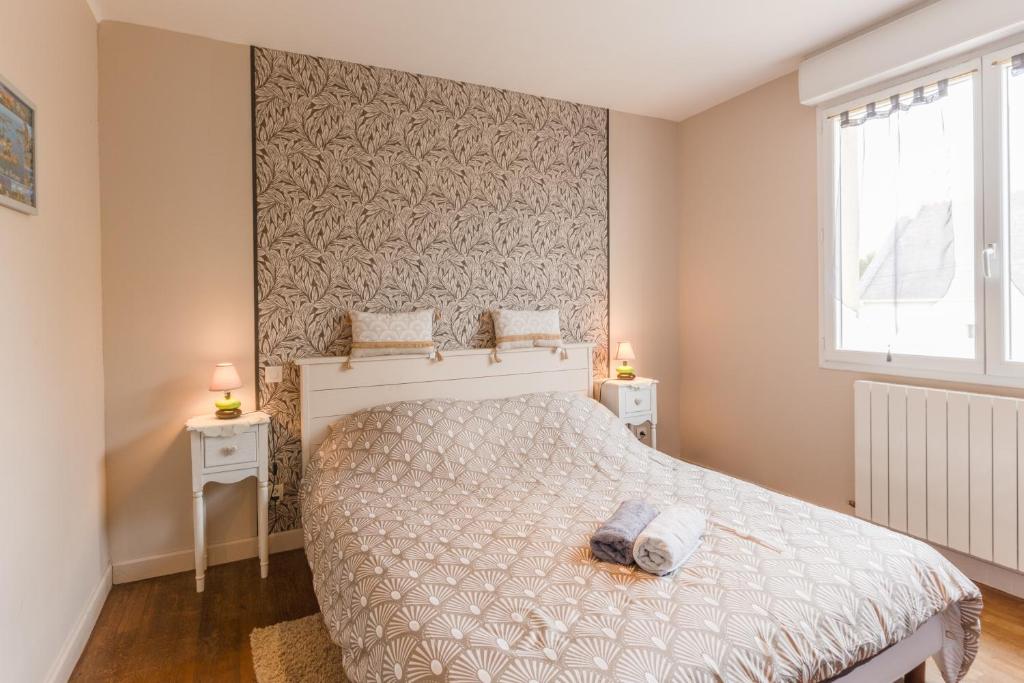 Postel nebo postele na pokoji v ubytování Gîte des Gardiens de Phare