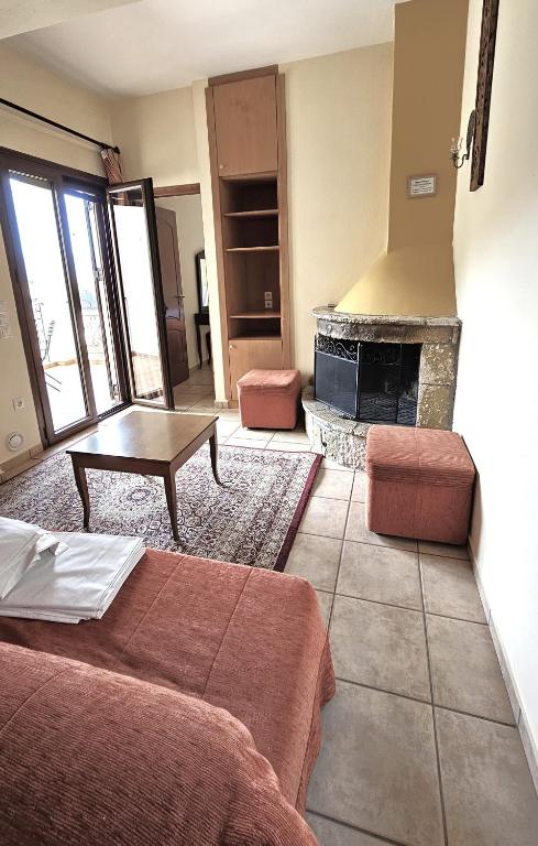 Posezení v ubytování Lithos Villas Kalavryta