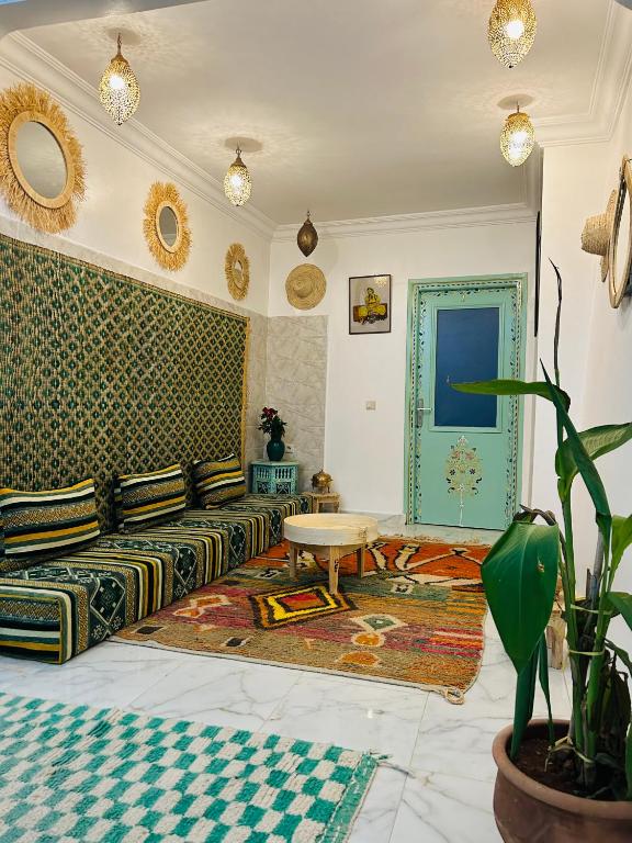 Posezení v ubytování Riad Cascada