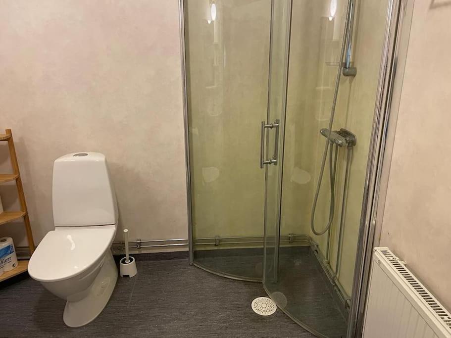 Koupelna v ubytování solen-havet-tystnaden