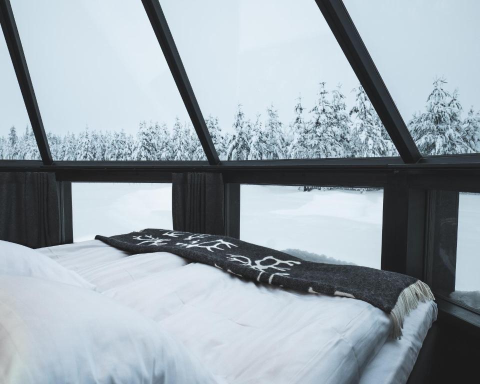 Postel nebo postele na pokoji v ubytování Northern Lights Village Pyhä
