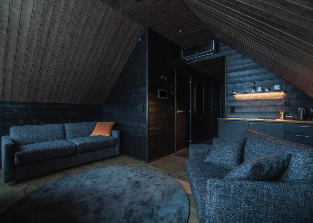 Posezení v ubytování Northern Lights Village Pyhä