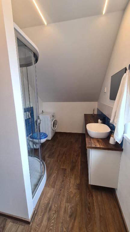Koupelna v ubytování Apartmán Malá Valaška