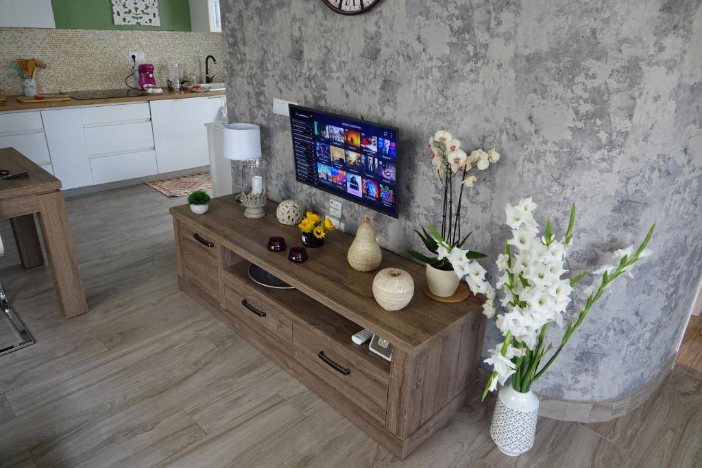 TV a/nebo společenská místnost v ubytování Villa del mar