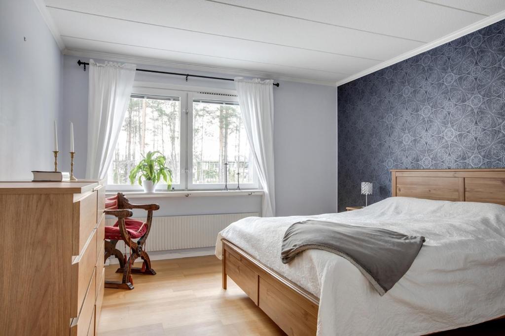 A bed or beds in a room at Nice home, where you can feel home at vikingavägen 75