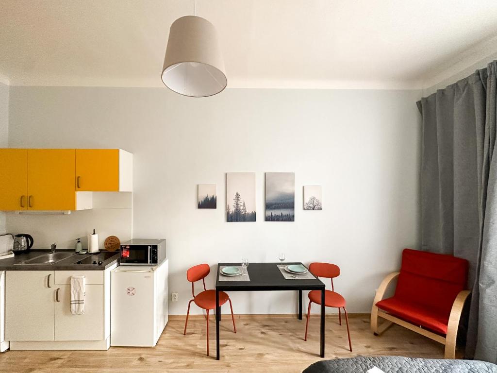 Kuchyň nebo kuchyňský kout v ubytování ELSO apartments