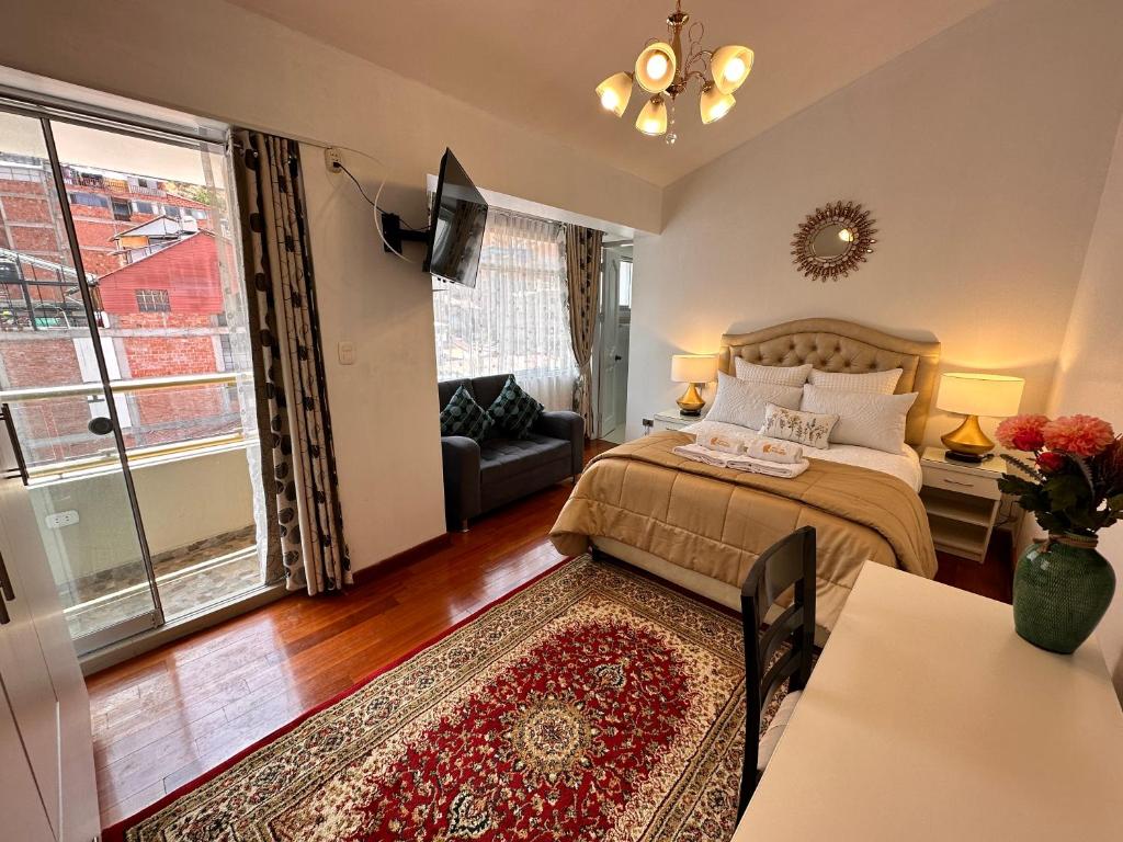 Postel nebo postele na pokoji v ubytování Hotel-Apartment INKASABIOS