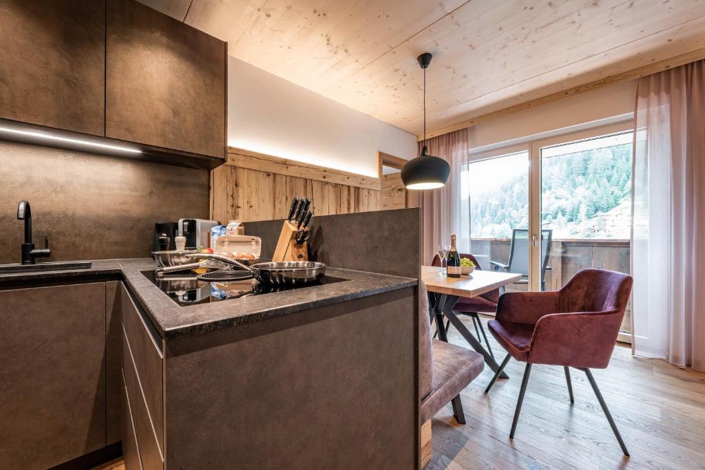 Kuchyň nebo kuchyňský kout v ubytování Schönblick Appartements