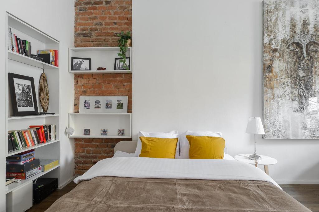 Postel nebo postele na pokoji v ubytování Stylish 4-rooms apartment Prague