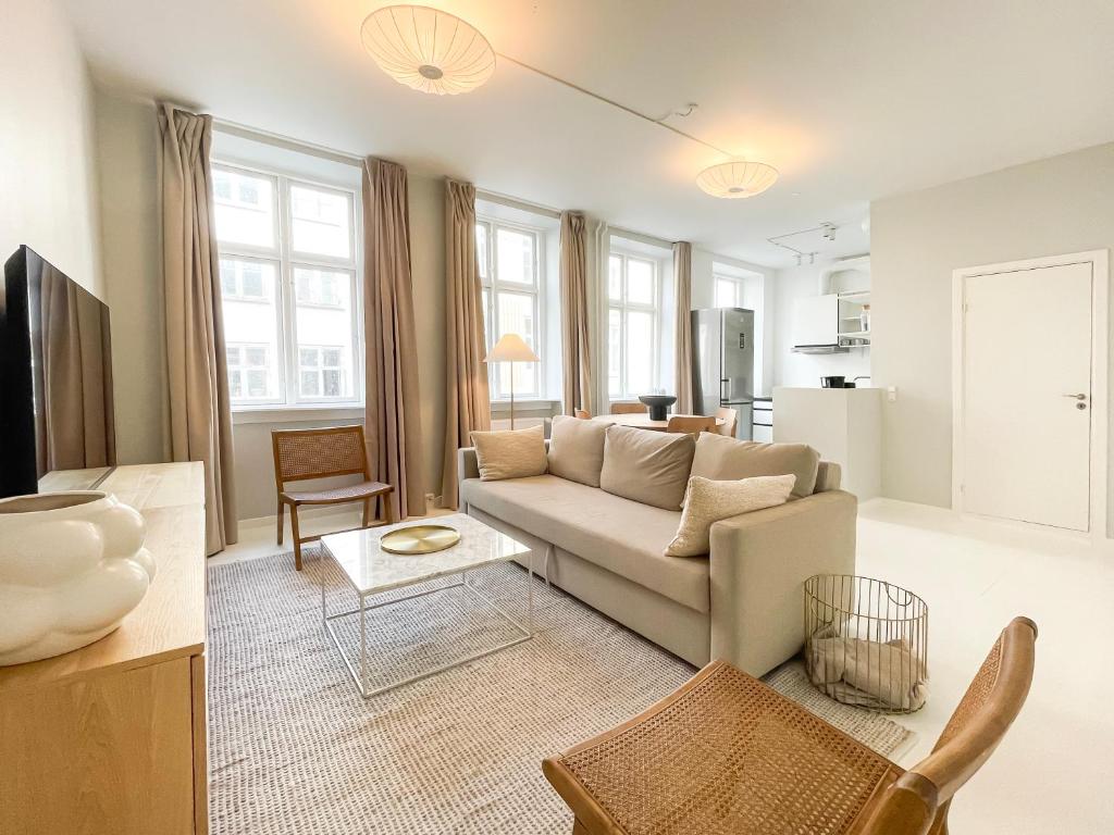 TV a/nebo společenská místnost v ubytování Beautiful One-Bedroom Apartment in CPH City