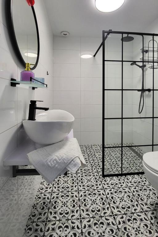 Kúpeľňa v ubytovaní Apartamenty Czerwona Stodoła