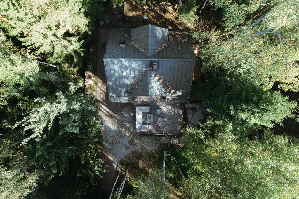 uma vista superior de uma casa numa floresta em Dom Suwalszczyzna em Suwałki