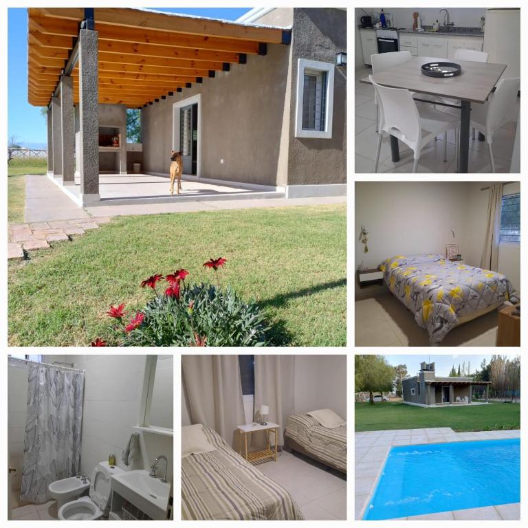 a collage of photos of a house and a pool at Finca La Chiqueta in Albardón