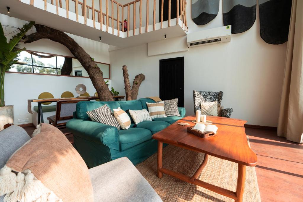 Posezení v ubytování Kaia Oceanfront Goa