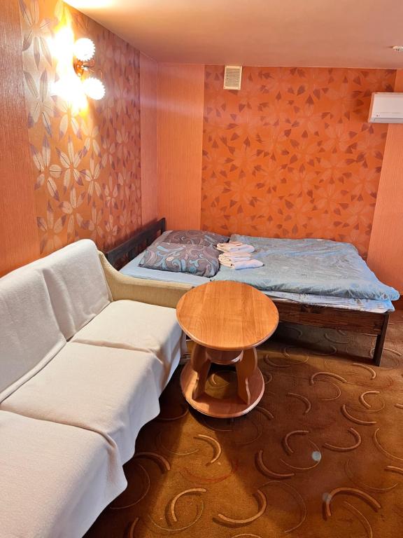 Postel nebo postele na pokoji v ubytování Mala Praha