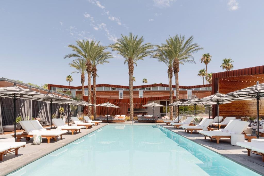 a rendering of the pool at the resort at ARRIVE Palm Springs - Adults Only in Palm Springs