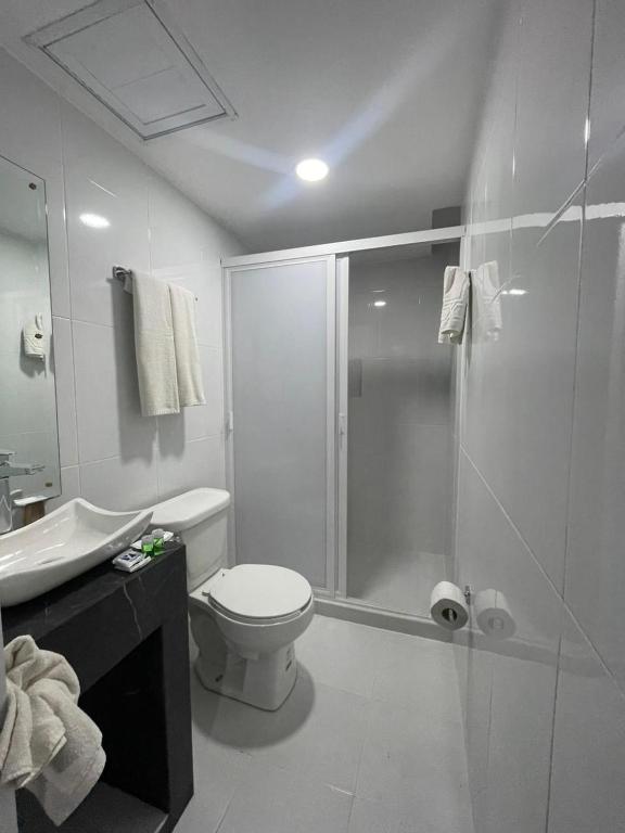 Koupelna v ubytování Hotel GALENO