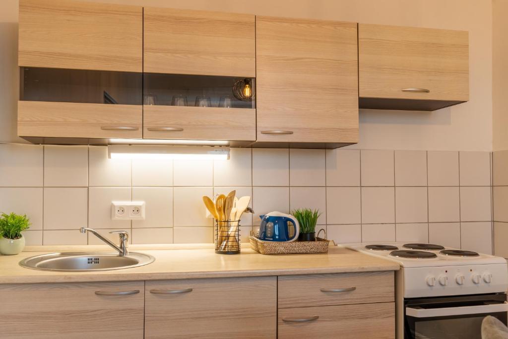 Kuchyňa alebo kuchynka v ubytovaní Apartmány KRAKENS