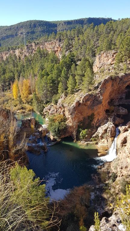 a view of a river in a canyon at Casa Rural La Tejeria in Villora