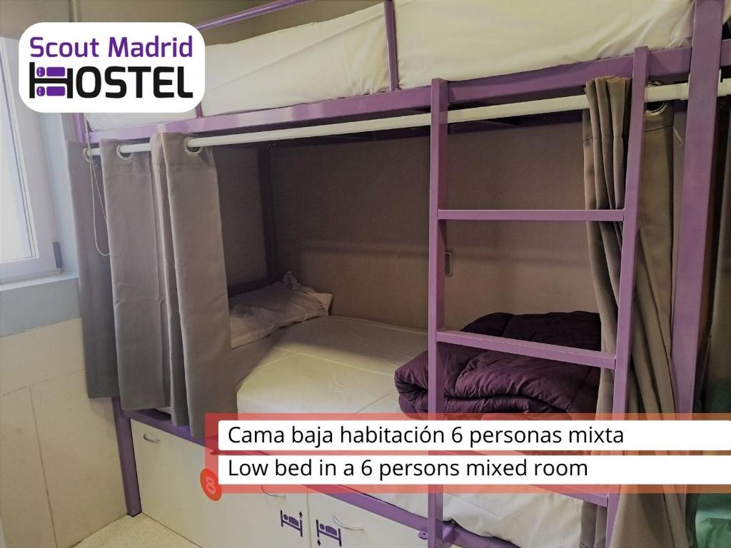 Litera o literas de una habitación en Scout Madrid Hostel