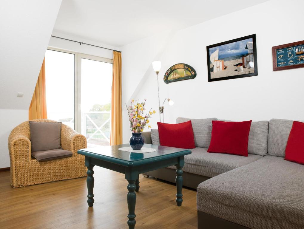 Χώρος καθιστικού στο Residenz am Yachthafen Möwenblick