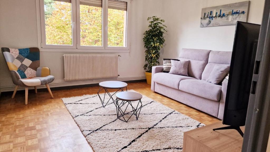 Posezení v ubytování Le Cosy des Marronniers - 6 Pers