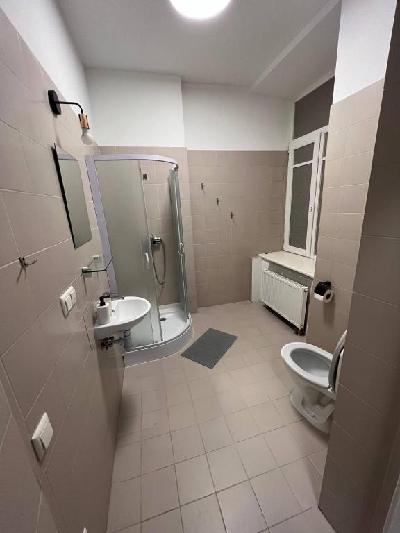 Koupelna v ubytování Centro Hostel