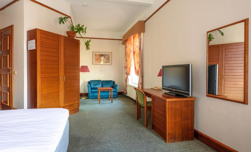 TV a/nebo společenská místnost v ubytování Hotel Victoria