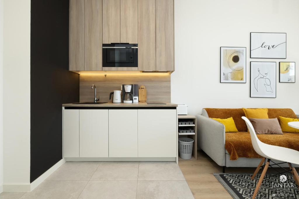 Kuchyňa alebo kuchynka v ubytovaní Shellter Apartments 117 Ł - by Jantar Apartamenty