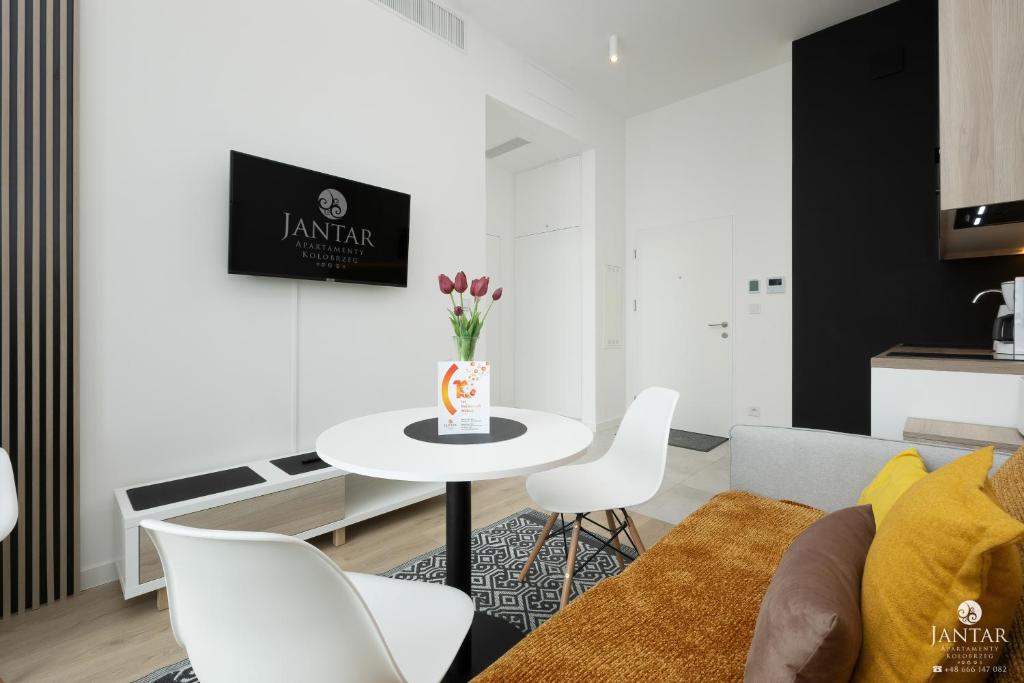Televízia a/alebo spoločenská miestnosť v ubytovaní Shellter Apartments 117 Ł - by Jantar Apartamenty