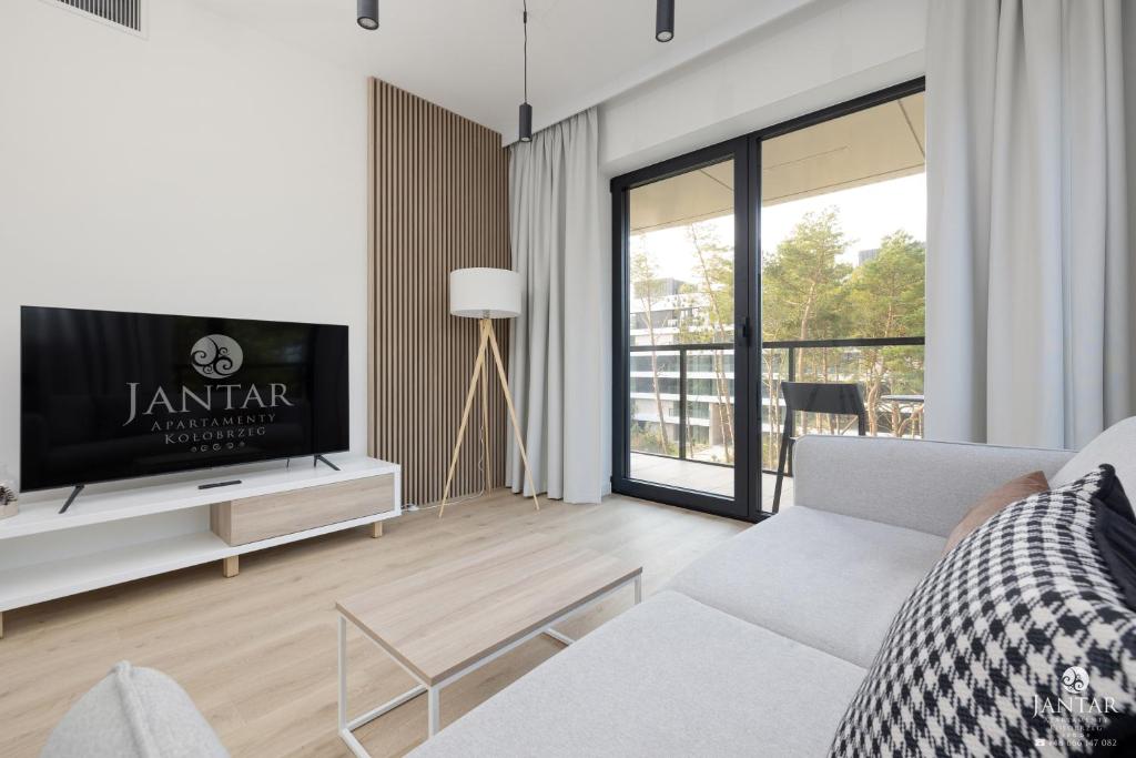 Televízia a/alebo spoločenská miestnosť v ubytovaní Shellter Apartments 117 Ł - by Jantar Apartamenty