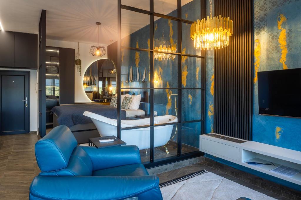 TV a/nebo společenská místnost v ubytování Stari Toranj IV studio apartman