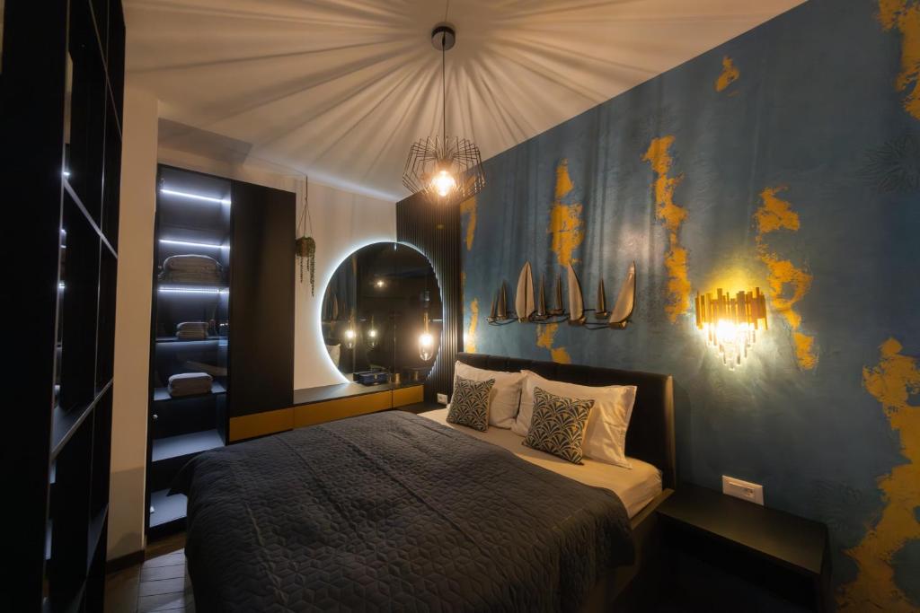 Postel nebo postele na pokoji v ubytování Stari Toranj IV studio apartman