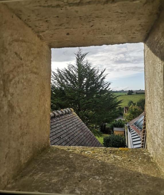 una vista desde la ventana de un techo en Au cœur de Mortagne, un balcon sur le Perche, en Mortagne-au-Perche