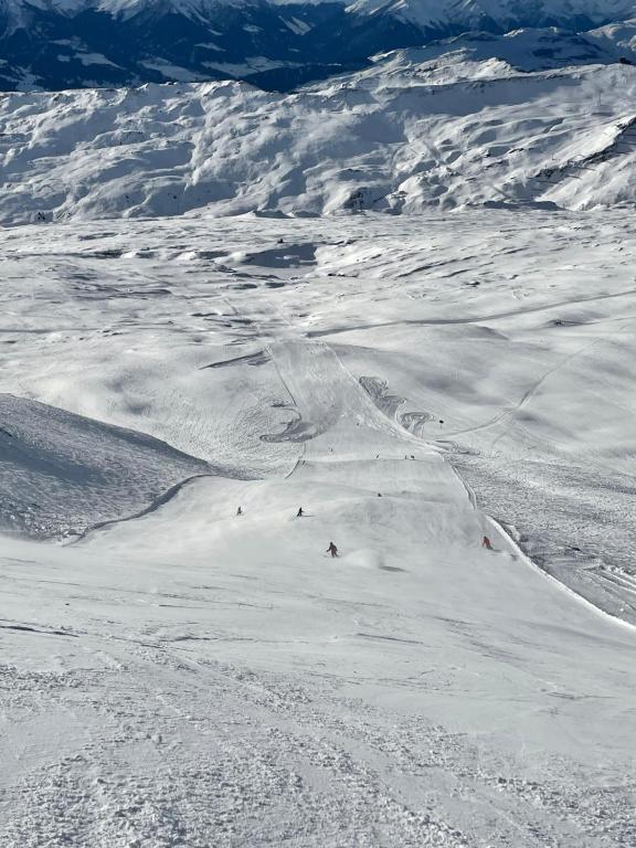 Ferienwohnung 3,5 Zimmer direkt an Ski- und Bikepiste v zimě