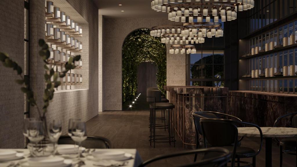 Restaurace v ubytování Kimpton Qiantan Shanghai by IHG