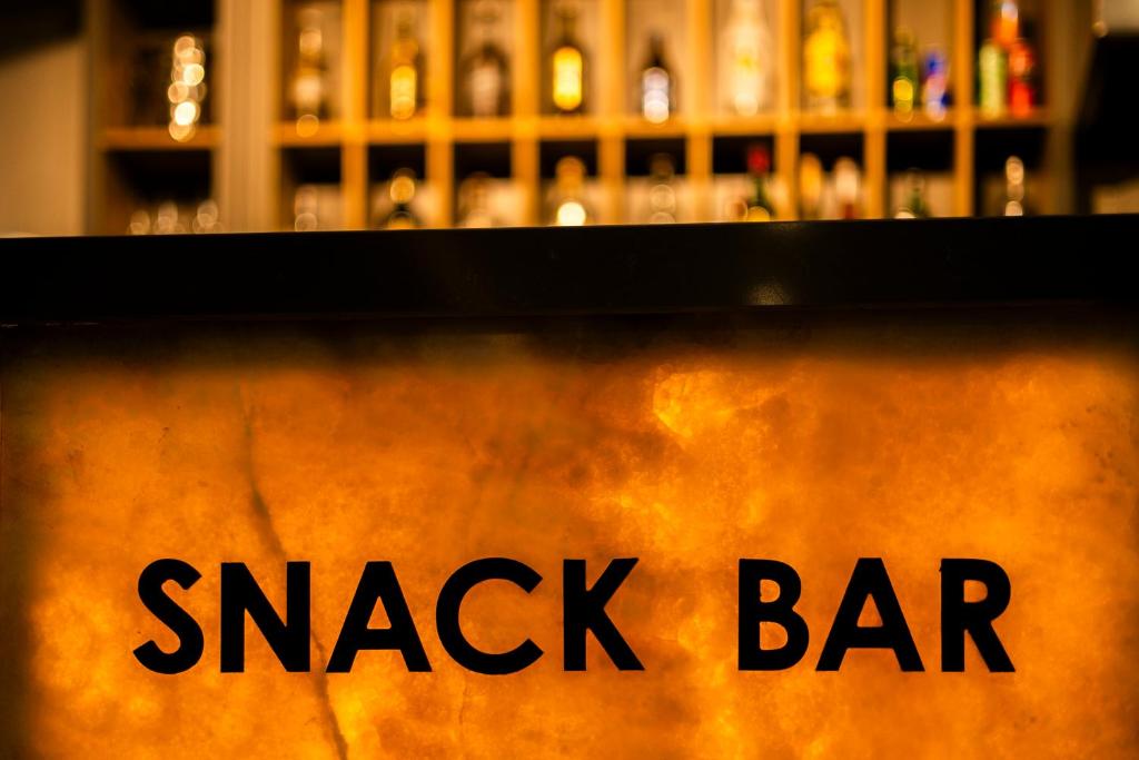a sign that reads snack bar in front of a bar at Peramis Hotel & Spa in Antalya