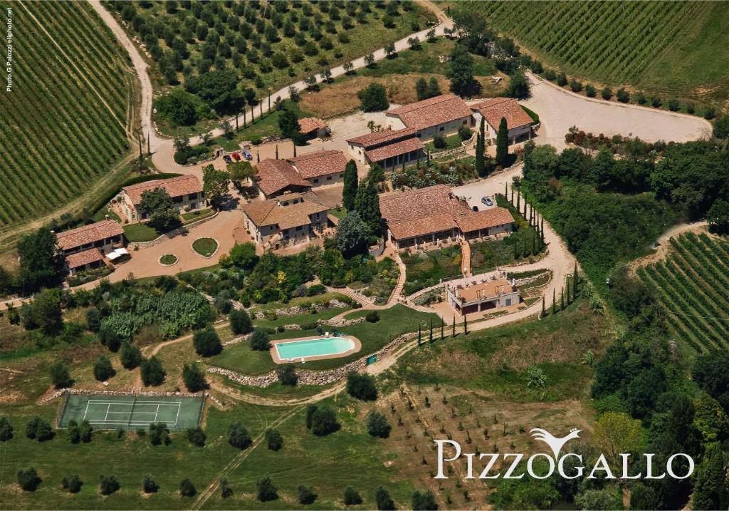 an aerial view of a large estate with a swimming pool at Tenuta Pizzogallo in Amelia