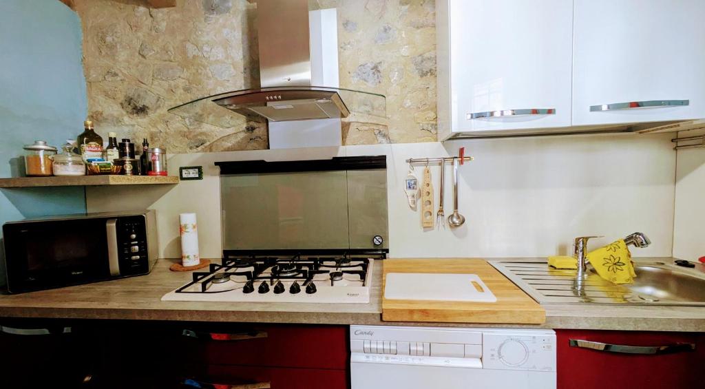 Kuchyň nebo kuchyňský kout v ubytování B&B Piccolo Tibet