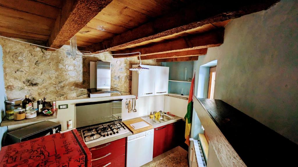 Kuchyň nebo kuchyňský kout v ubytování B&B Piccolo Tibet