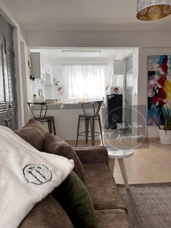 Posezení v ubytování WhiteRose Apartments