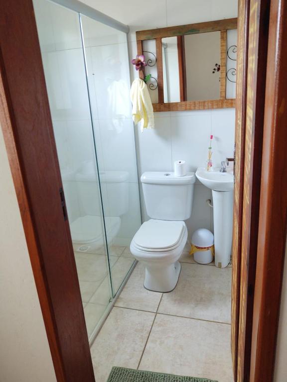 Koupelna v ubytování Hostel Dela